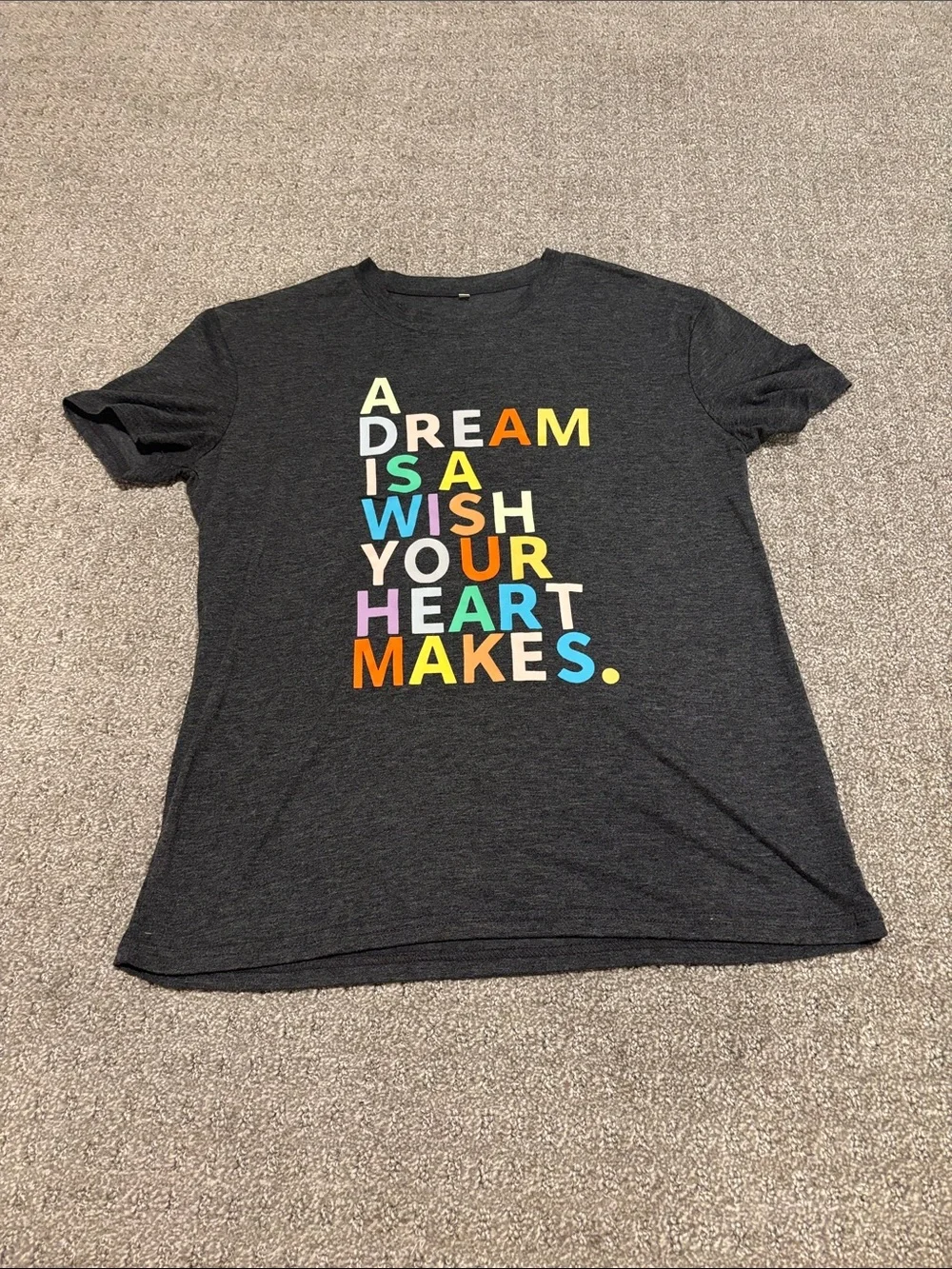 Kids Charcoal Graphic Tee with Rainbow Text